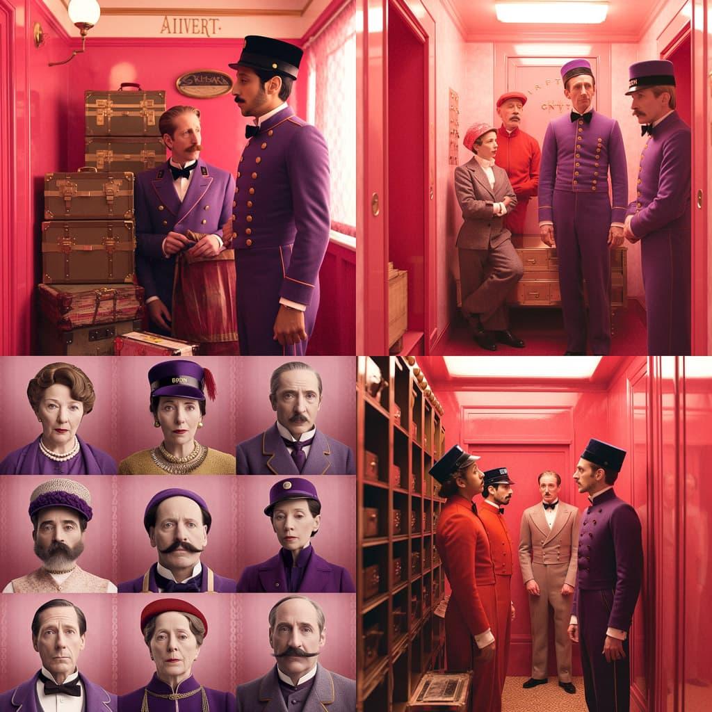 The Grand Budapest Hotel style, Midjourney V5, render 1 of 4