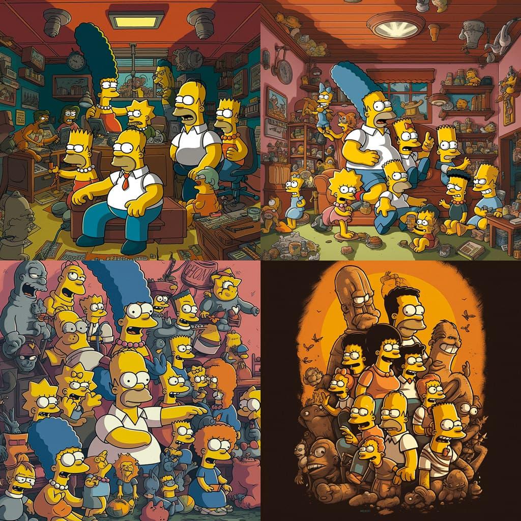 The Simpsons style, Midjourney V5, render 1 of 4