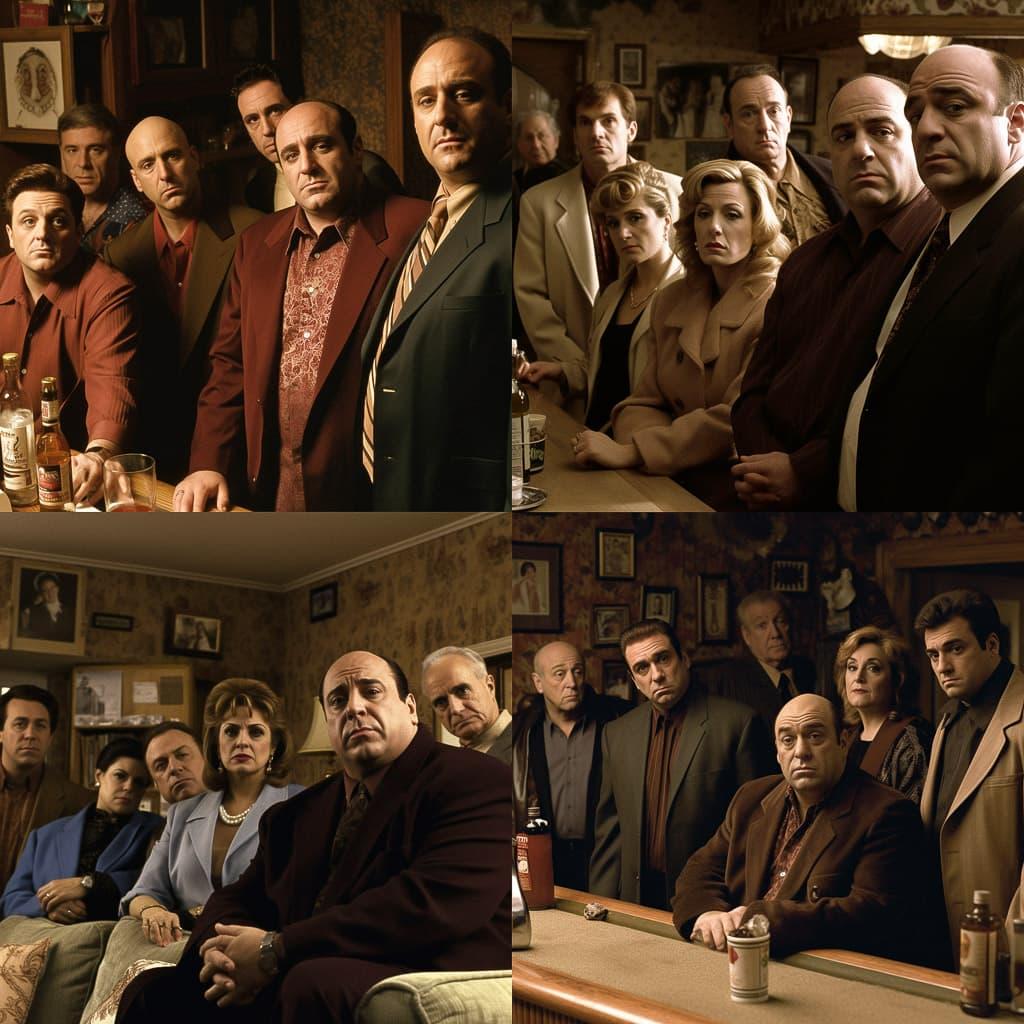 The Sopranos style, Midjourney V5, render 1 of 4