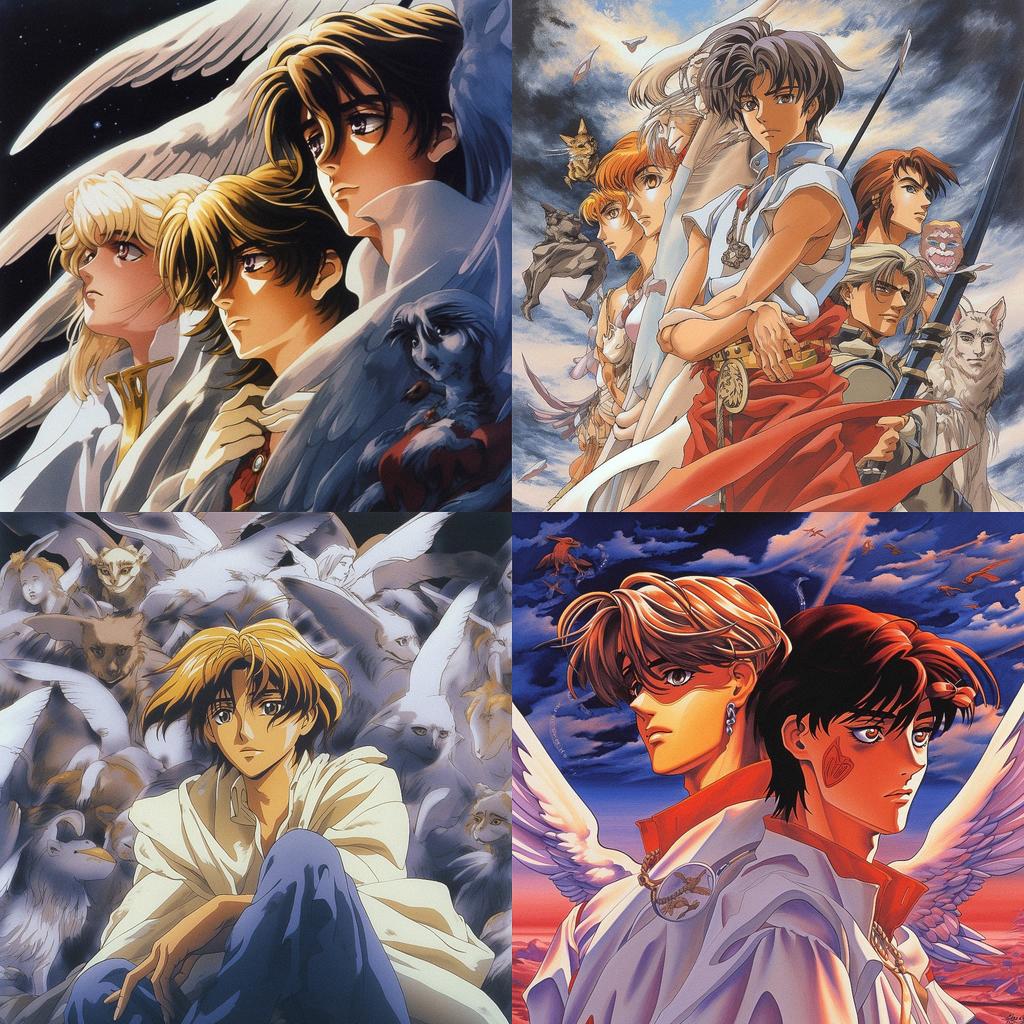 The Vision of Escaflowne style, Midjourney V5, render 1 of 4