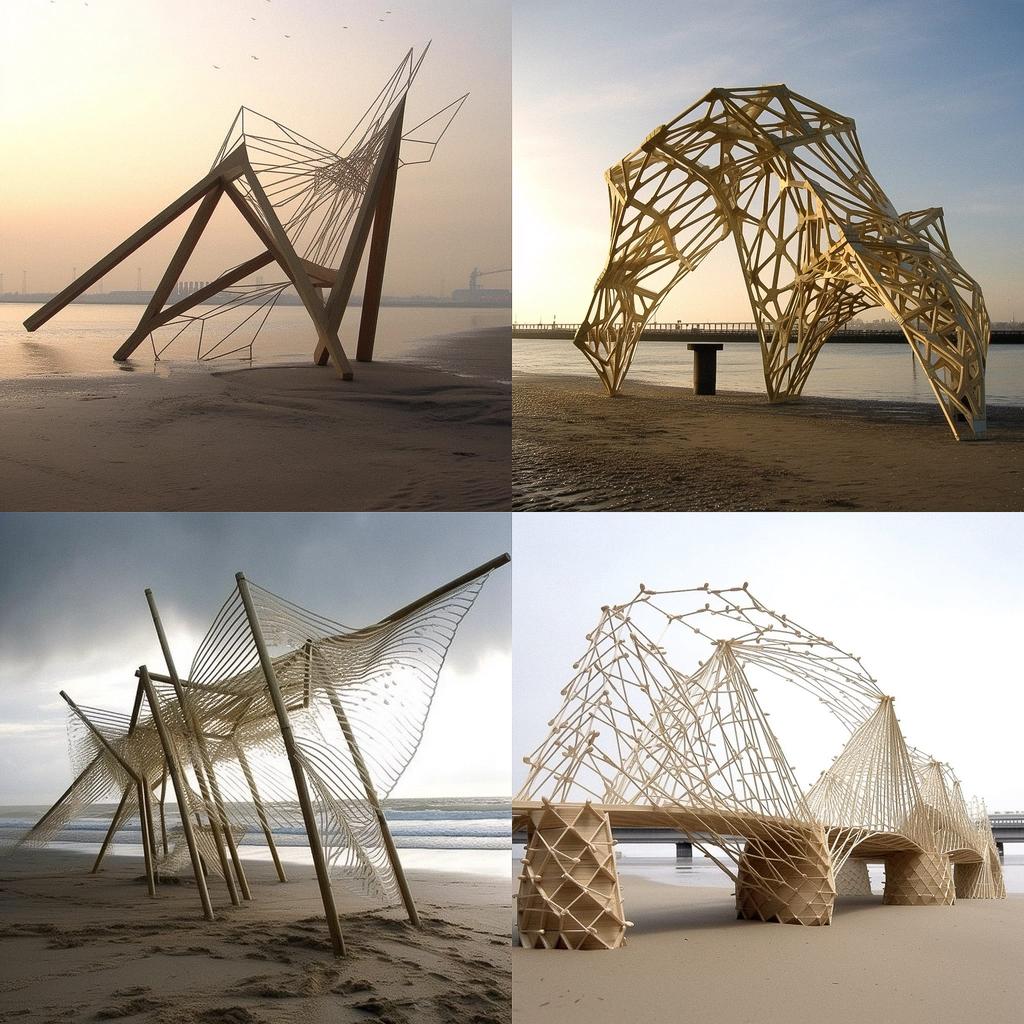 Theo Jansen style, Midjourney V5, render 1 of 4