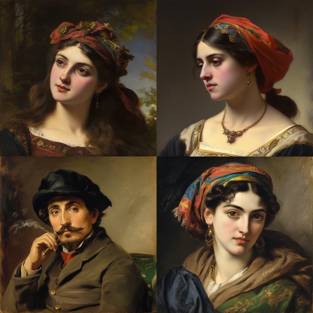 Theodore Chasseriau style, Midjourney V5, render 1 of 4