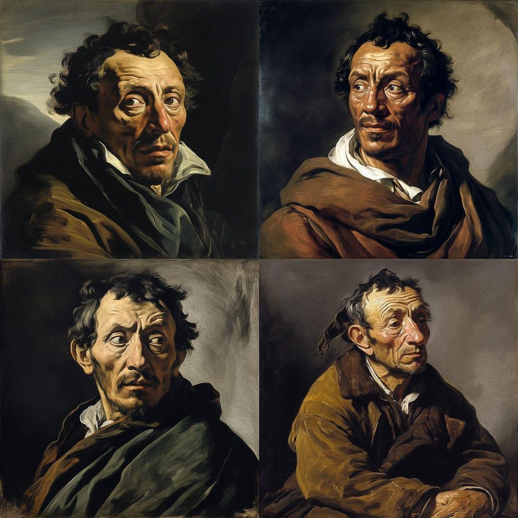 Theodore Gericault style, Midjourney V5, render 1 of 4