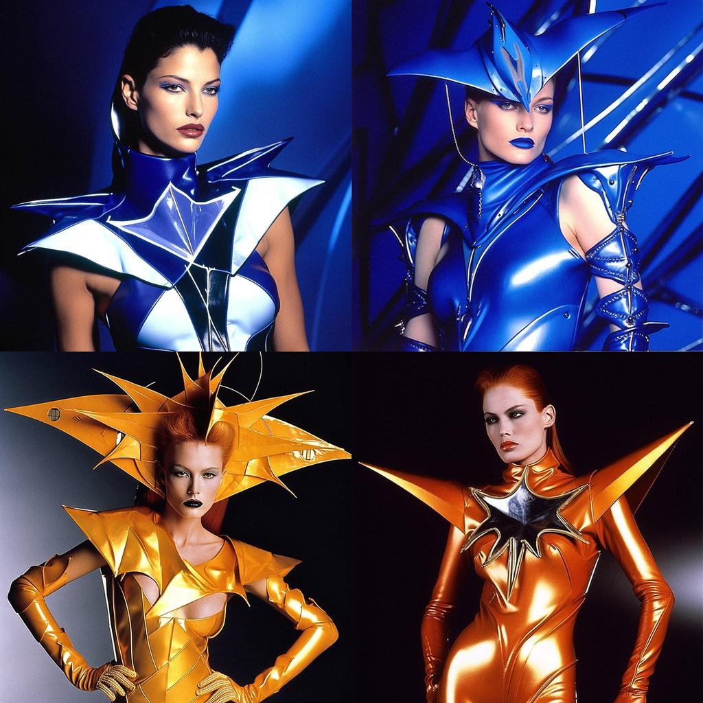 Thierry Mugler style, Midjourney V5, render 1 of 4