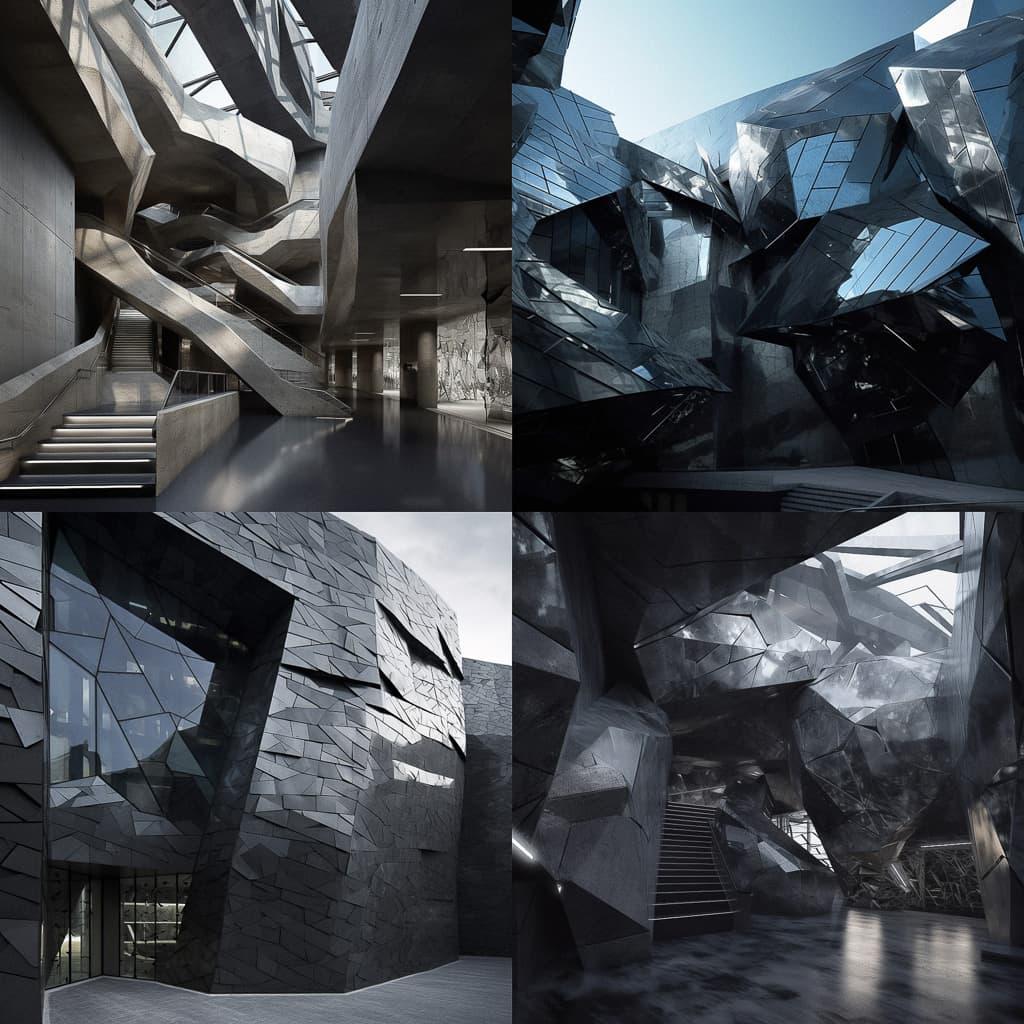 Thom Mayne style, Midjourney V5, render 1 of 4
