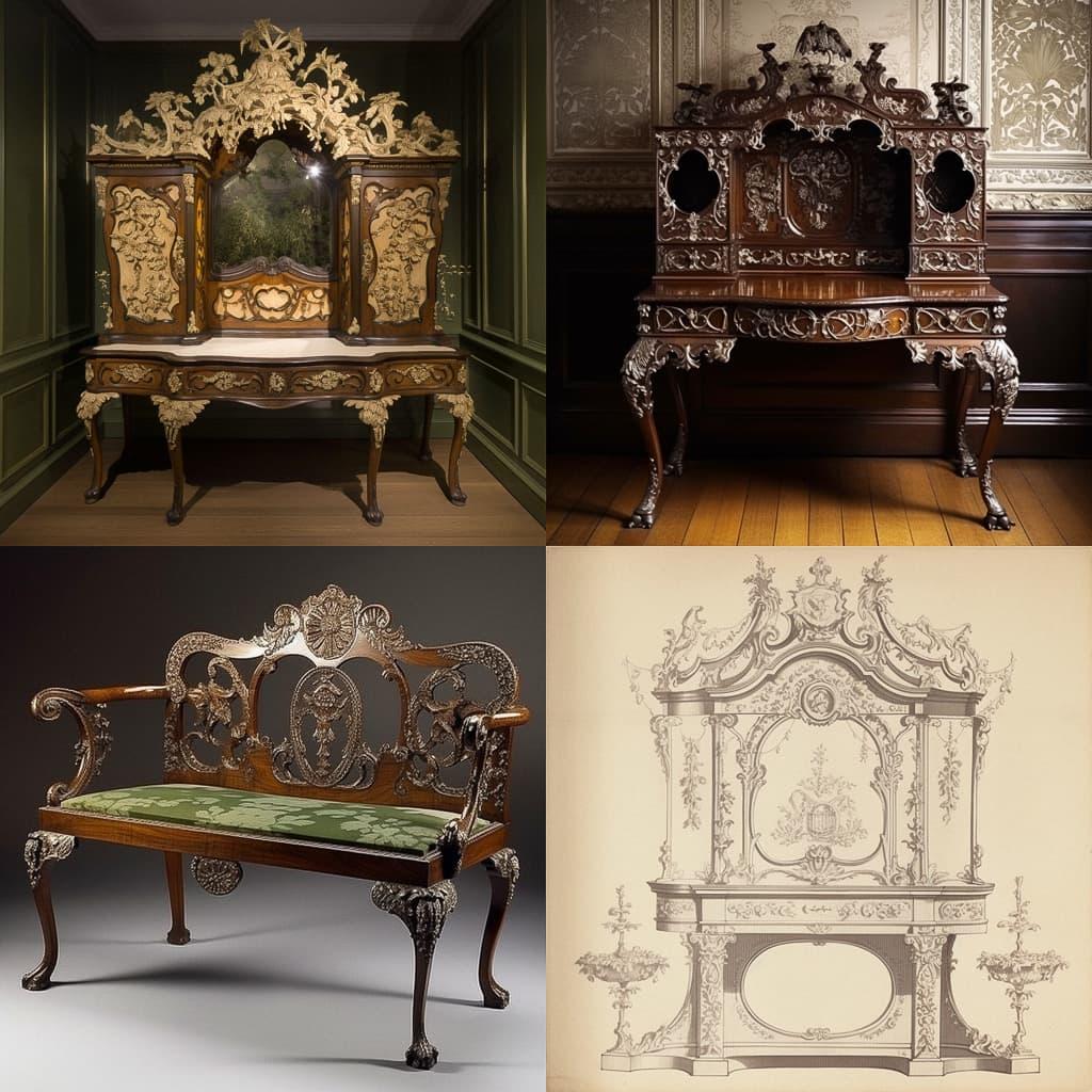 Thomas Chippendale style, Midjourney V5, render 1 of 4