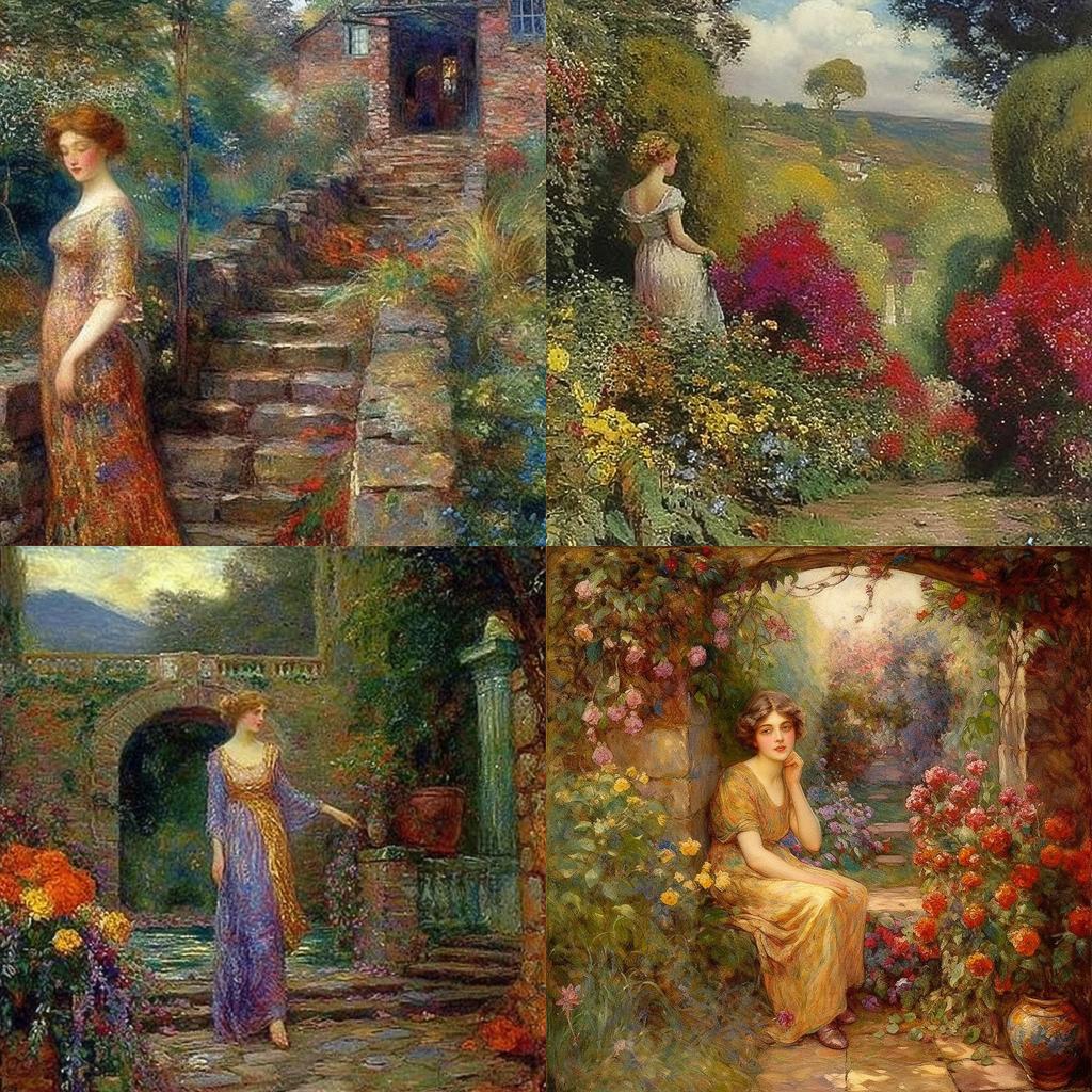 Thomas Edwin Mostyn style, Midjourney V5, render 1 of 4
