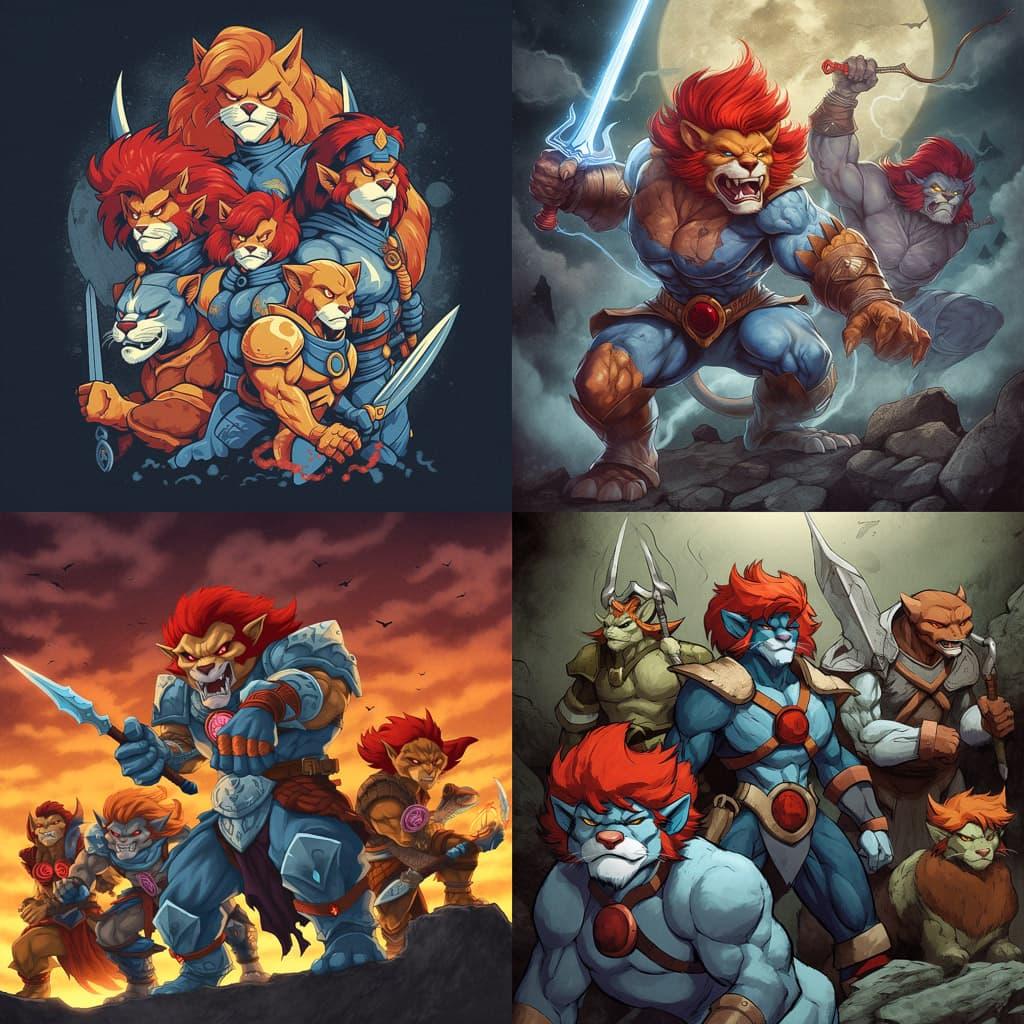 ThunderCats style, Midjourney V5, render 1 of 4