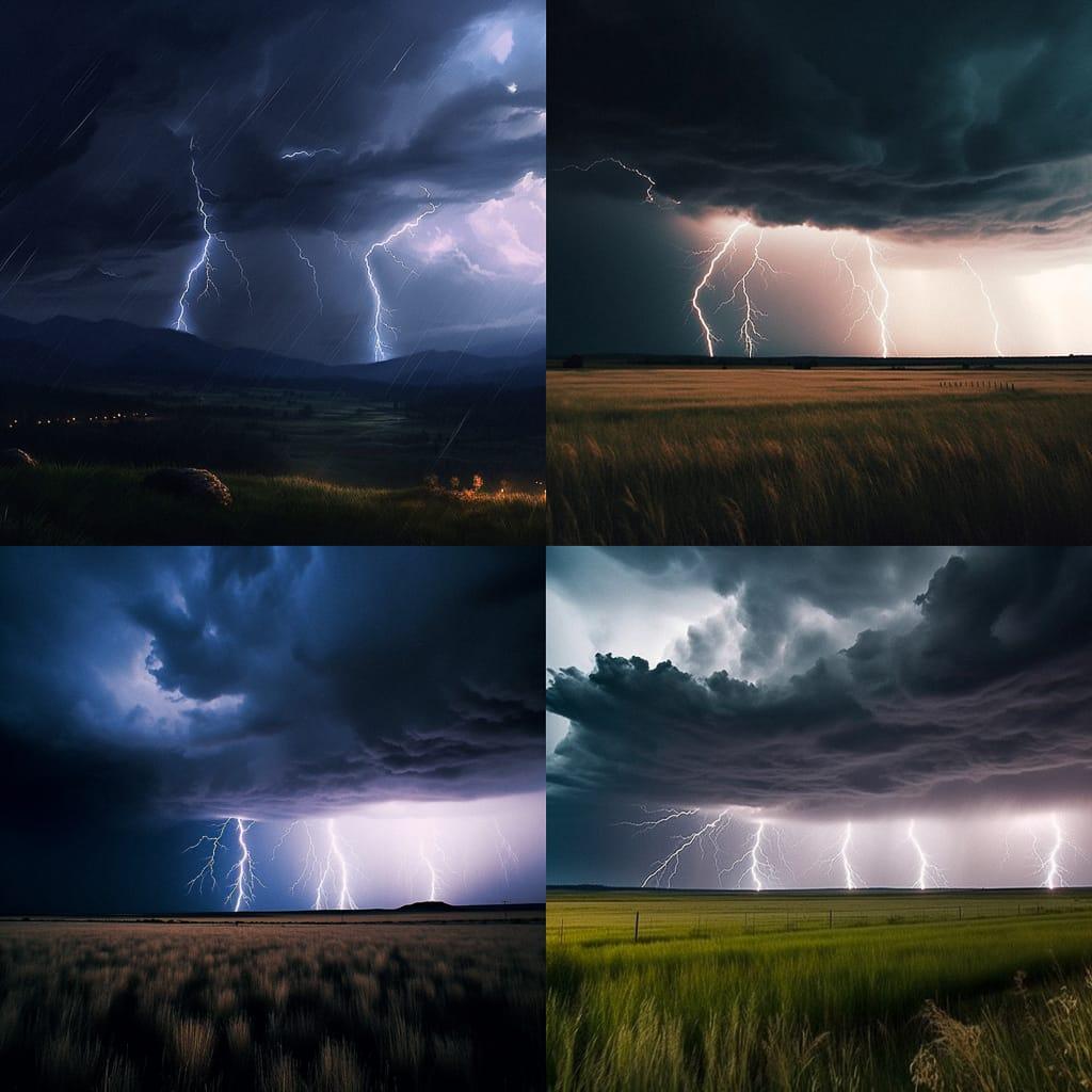 Thunderstorm style, Midjourney V5, render 1 of 4