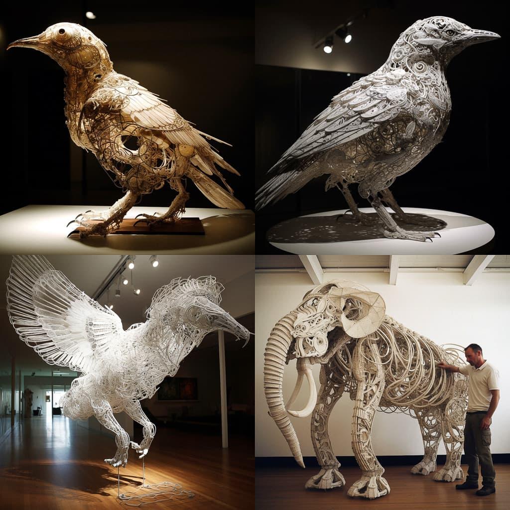Tim Hawkinson style, Midjourney V5, render 1 of 4