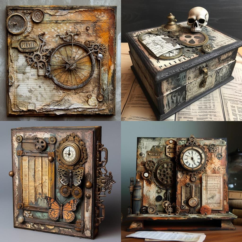 Tim Holtz style, Midjourney V5, render 1 of 4