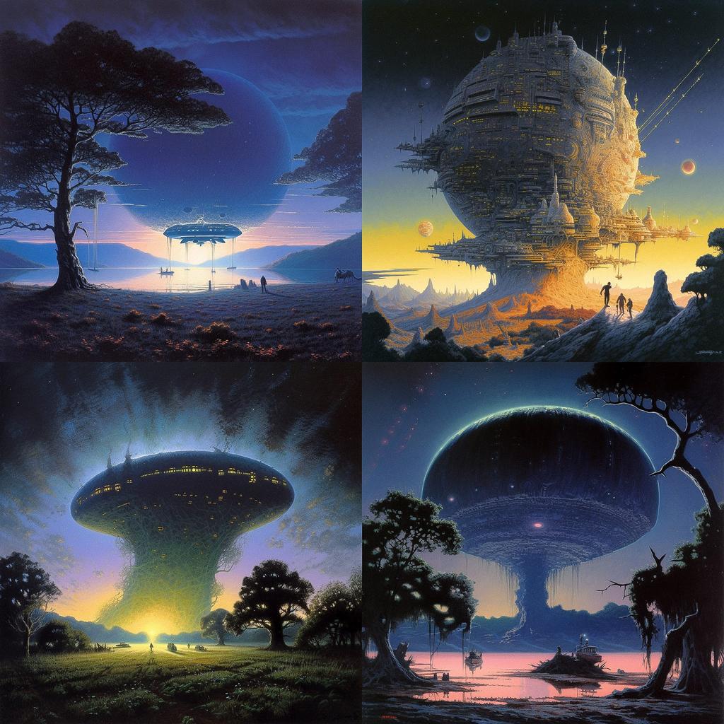 Tim White style, Midjourney V5, render 1 of 4