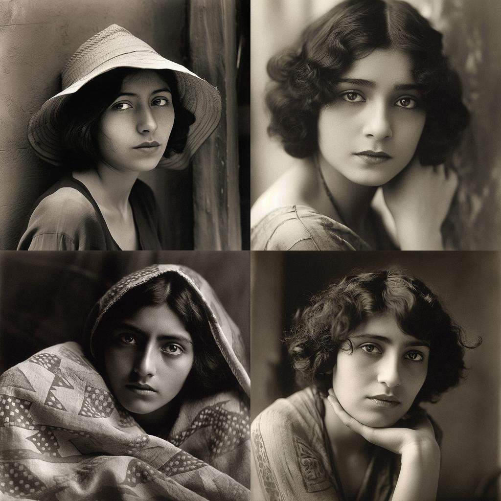 Tina Modotti style, Midjourney V5, render 1 of 4