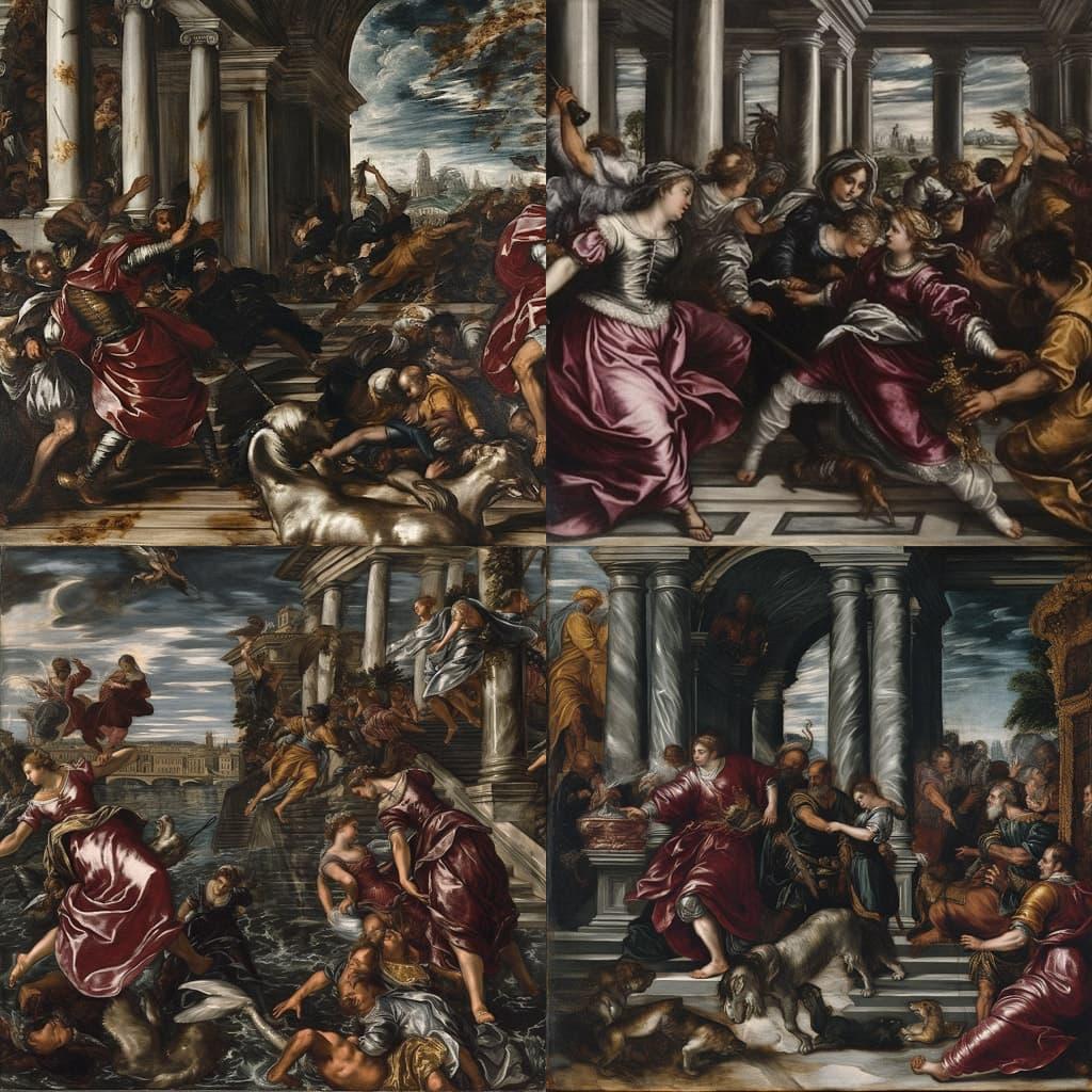 Tintoretto style, Midjourney V5, render 1 of 4