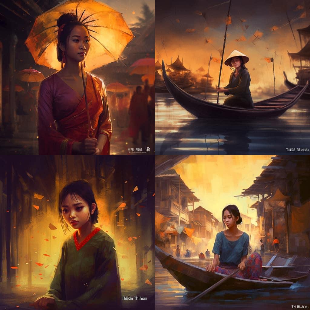 Tithi Luadthong style, Midjourney V5, render 1 of 4