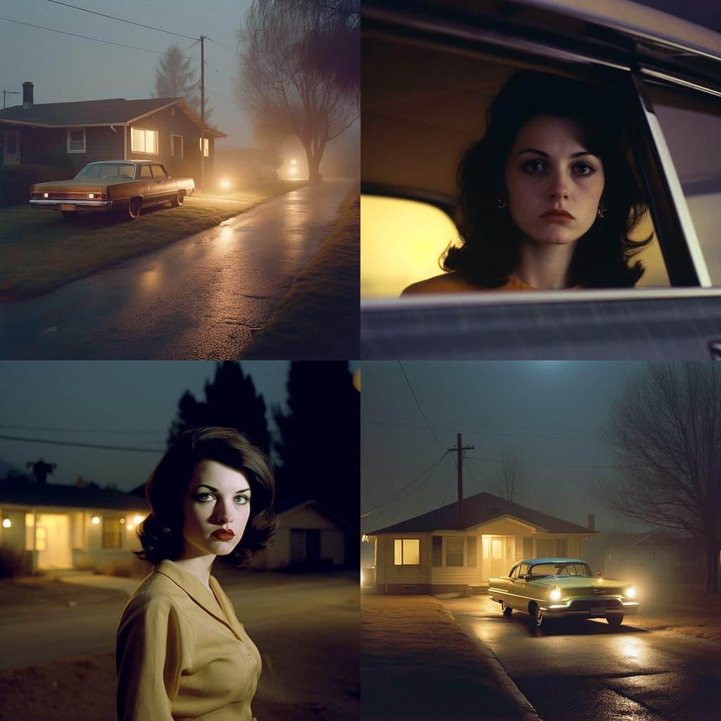 Todd Hido style, Midjourney V5, render 1 of 4