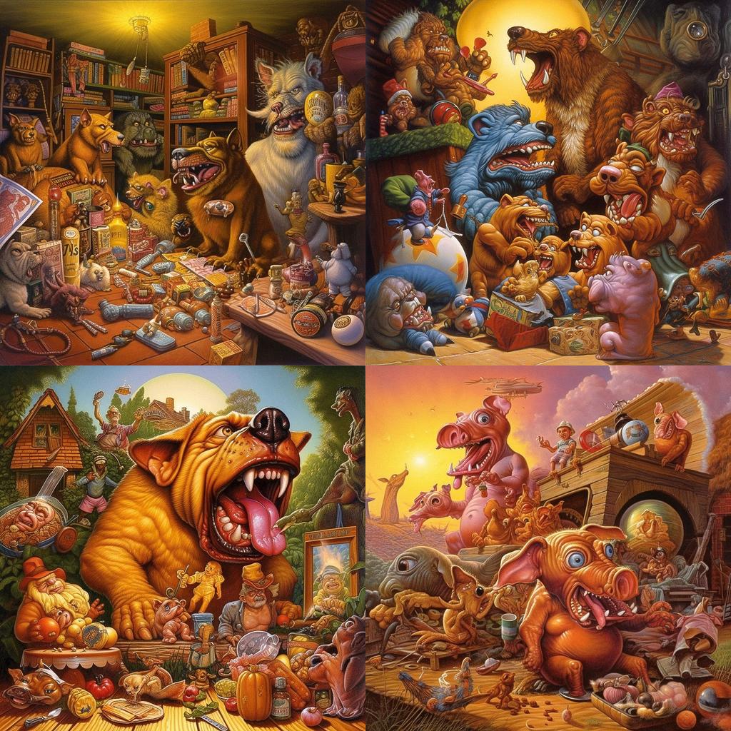 Todd Schorr style, Midjourney V5, render 1 of 4