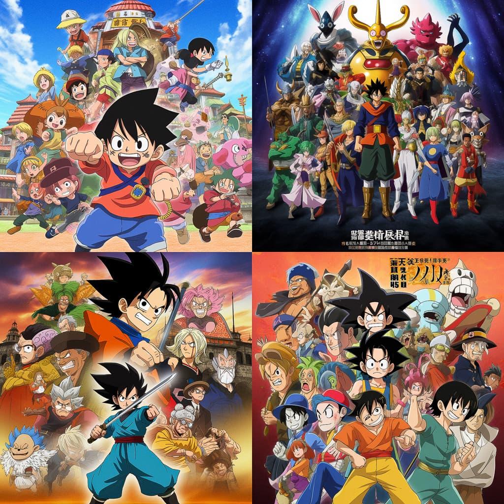 Toei Animation studio style, Midjourney V5, render 1 of 4