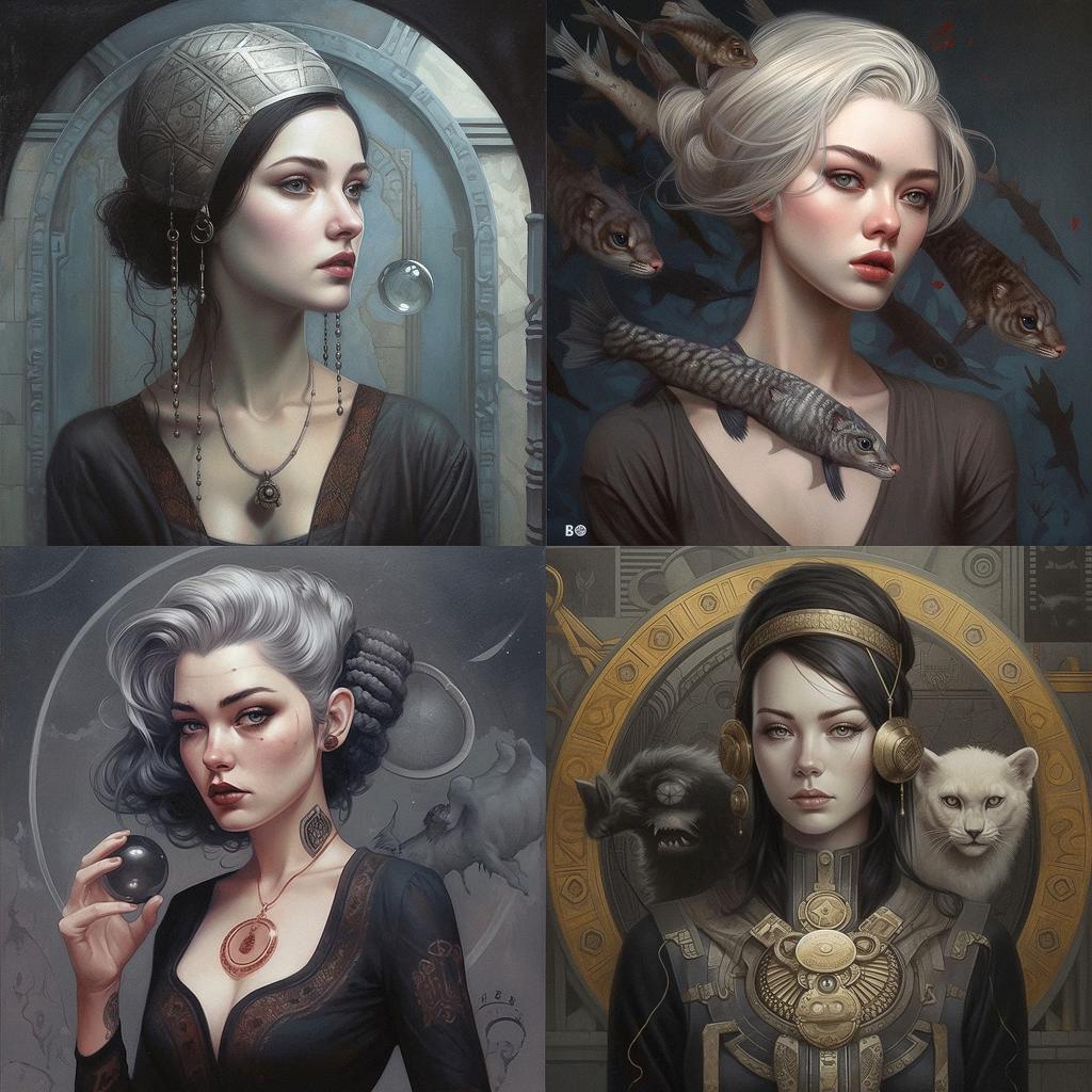 Tom Bagshaw style, Midjourney V5, render 1 of 4
