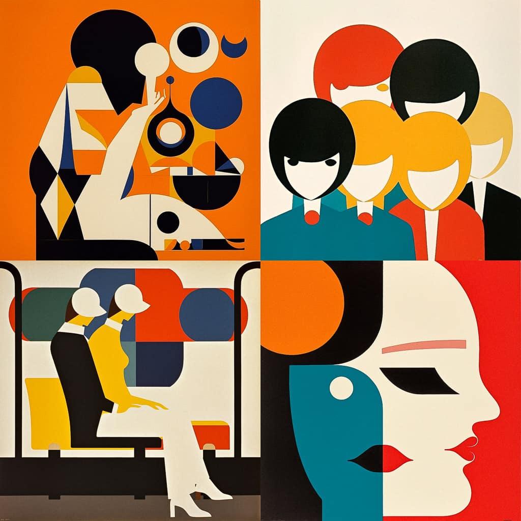 Tom Eckersley style, Midjourney V5, render 1 of 4