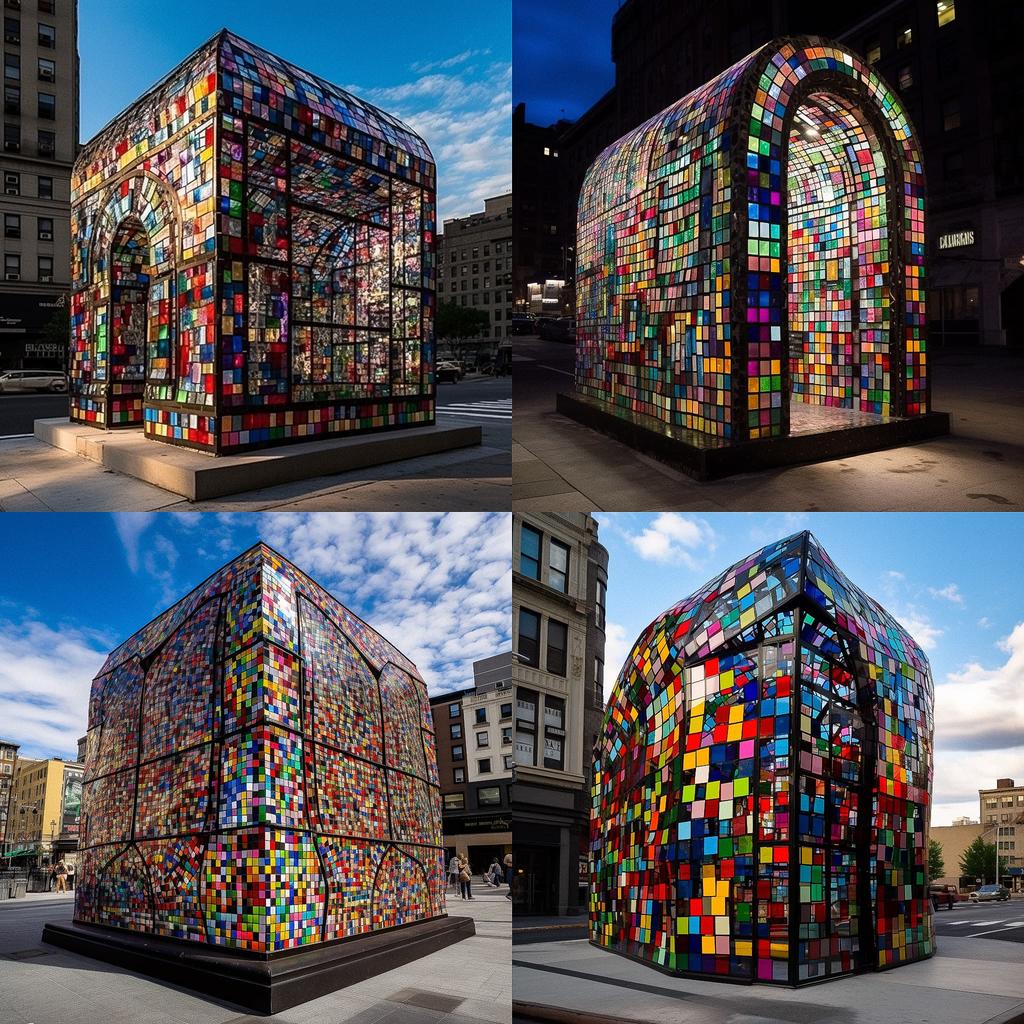 Tom Fruin style, Midjourney V5, render 1 of 4