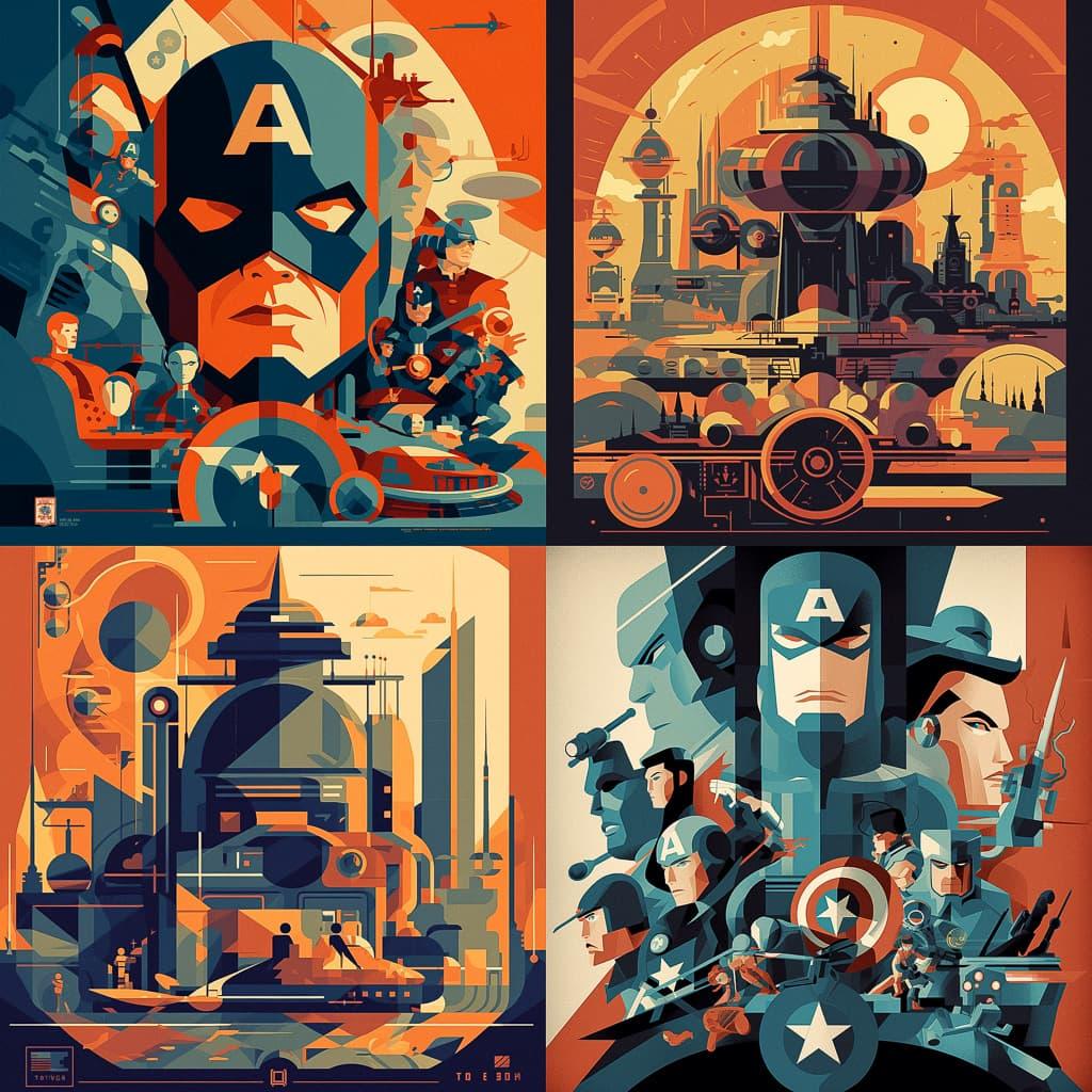 Tom Whalen style, Midjourney V5, render 1 of 4