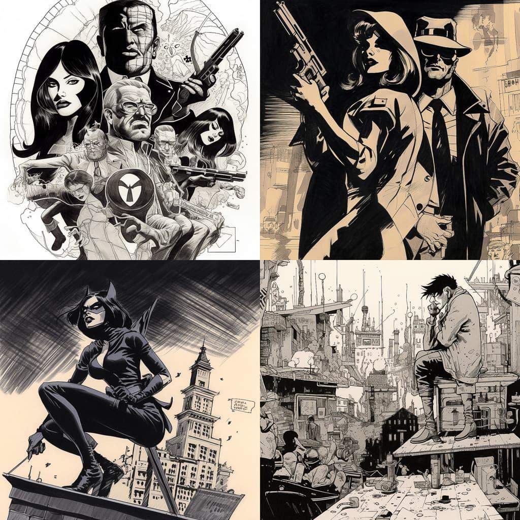 Tony DeZuniga style, Midjourney V5, render 1 of 4