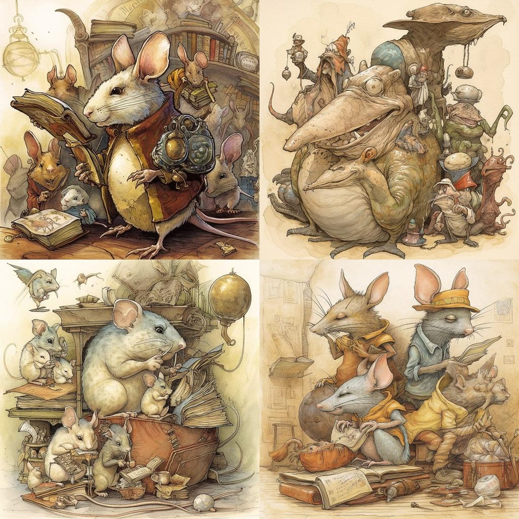 Tony DiTerlizzi style, Midjourney V5, render 1 of 4