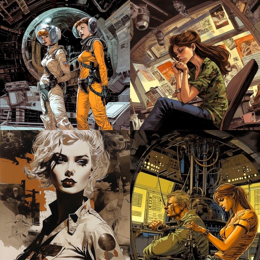 Tony Moore style, Midjourney V5, render 1 of 4