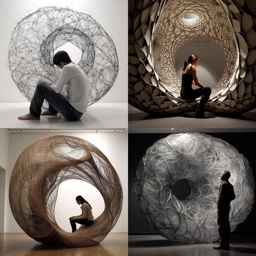 Tony Orrico style, Midjourney V5, render 1 of 4