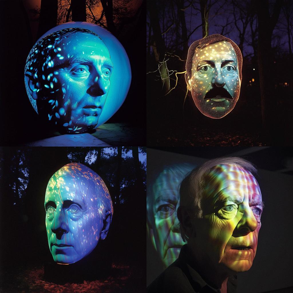 Tony Oursler style, Midjourney V5, render 1 of 4