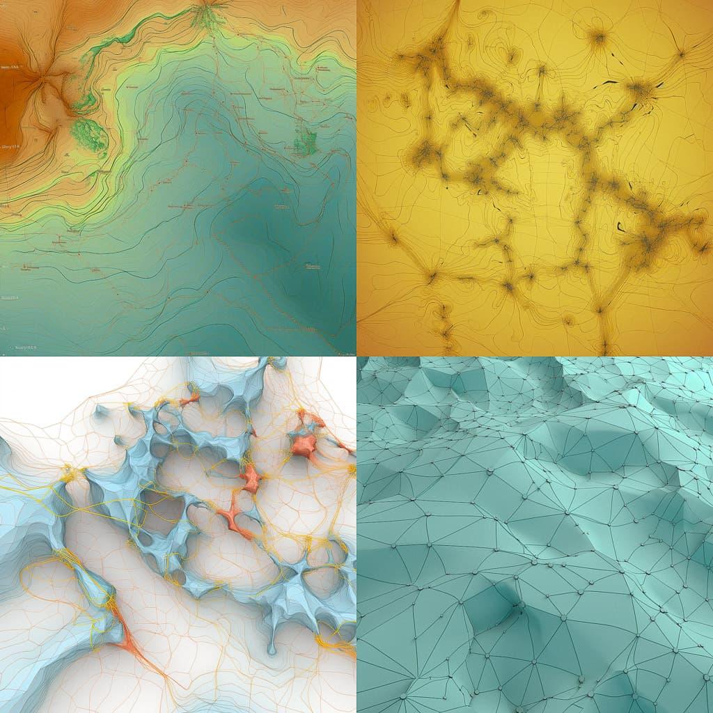 Topology map style, Midjourney V5, render 1 of 4