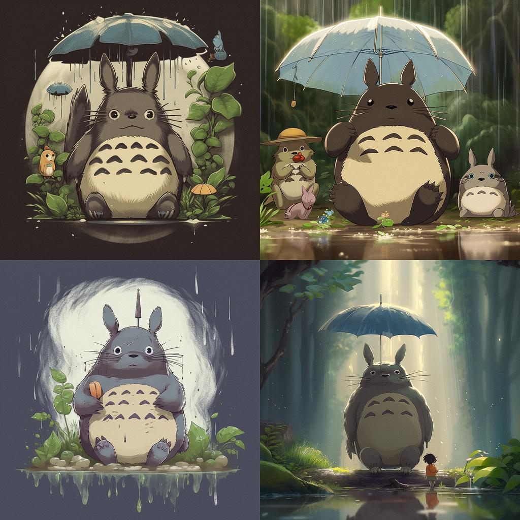 Totoro style, Midjourney V5, render 1 of 4