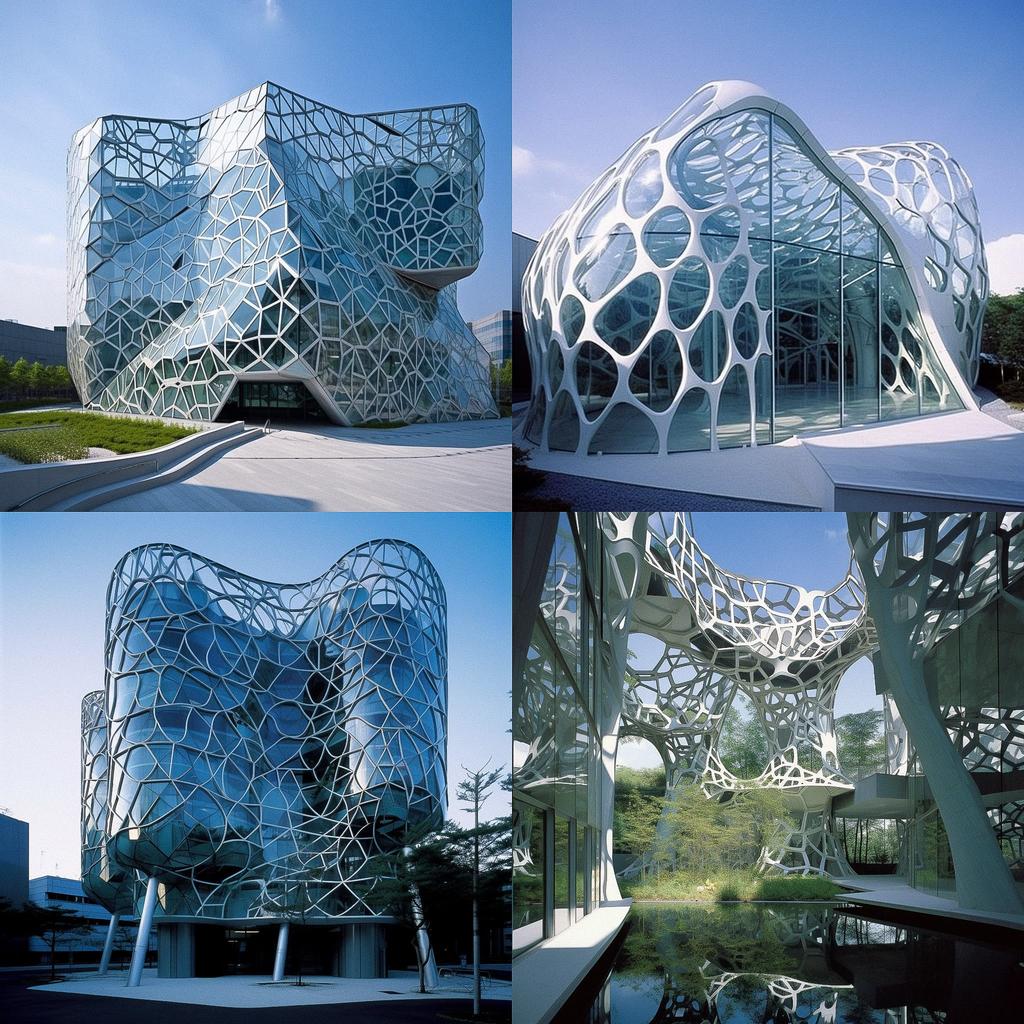Toyo Ito style, Midjourney V5, render 1 of 4