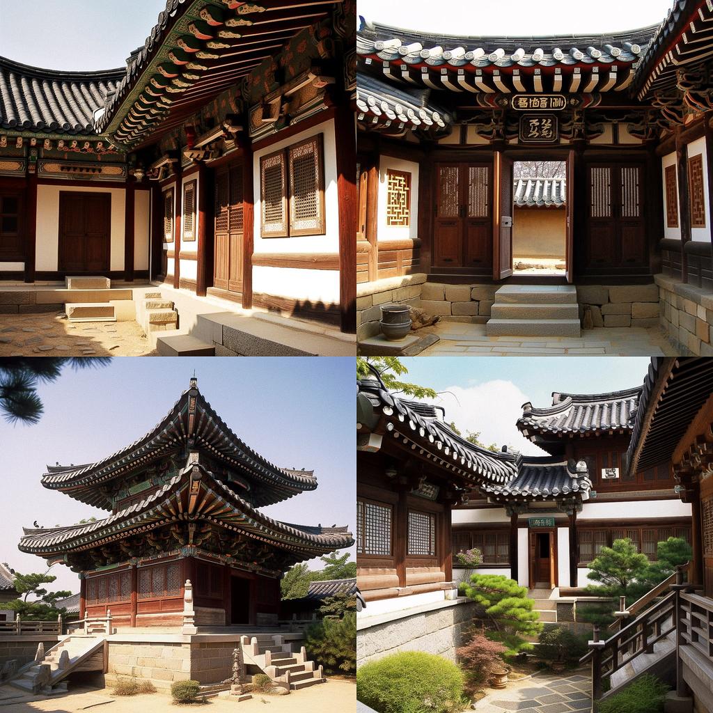 Traditional Korean architecture style, Midjourney V5, render 1 of 4