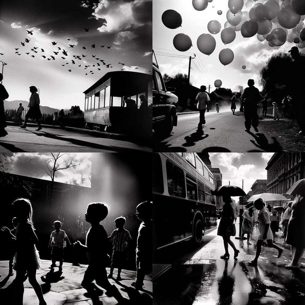 Trent Parke style, Midjourney V5, render 1 of 4
