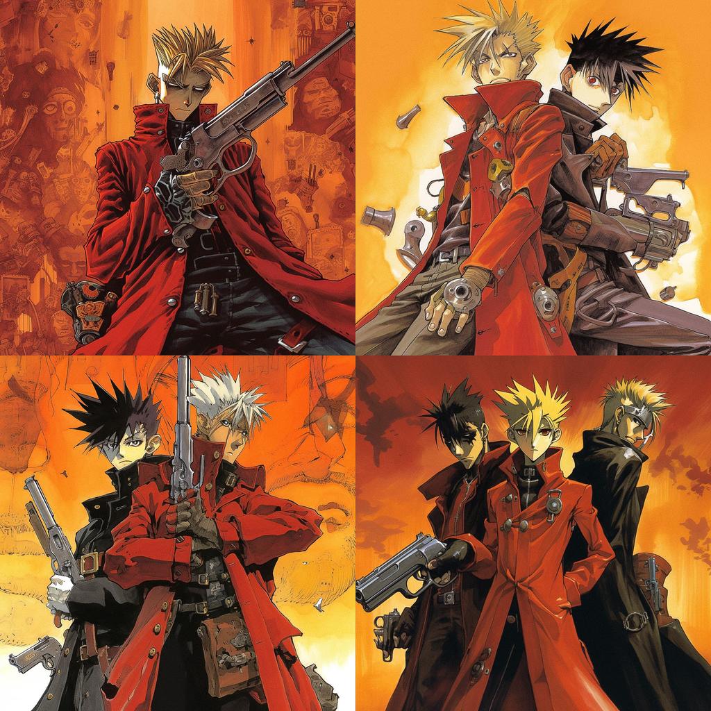 Trigun style, Midjourney V5, render 1 of 4
