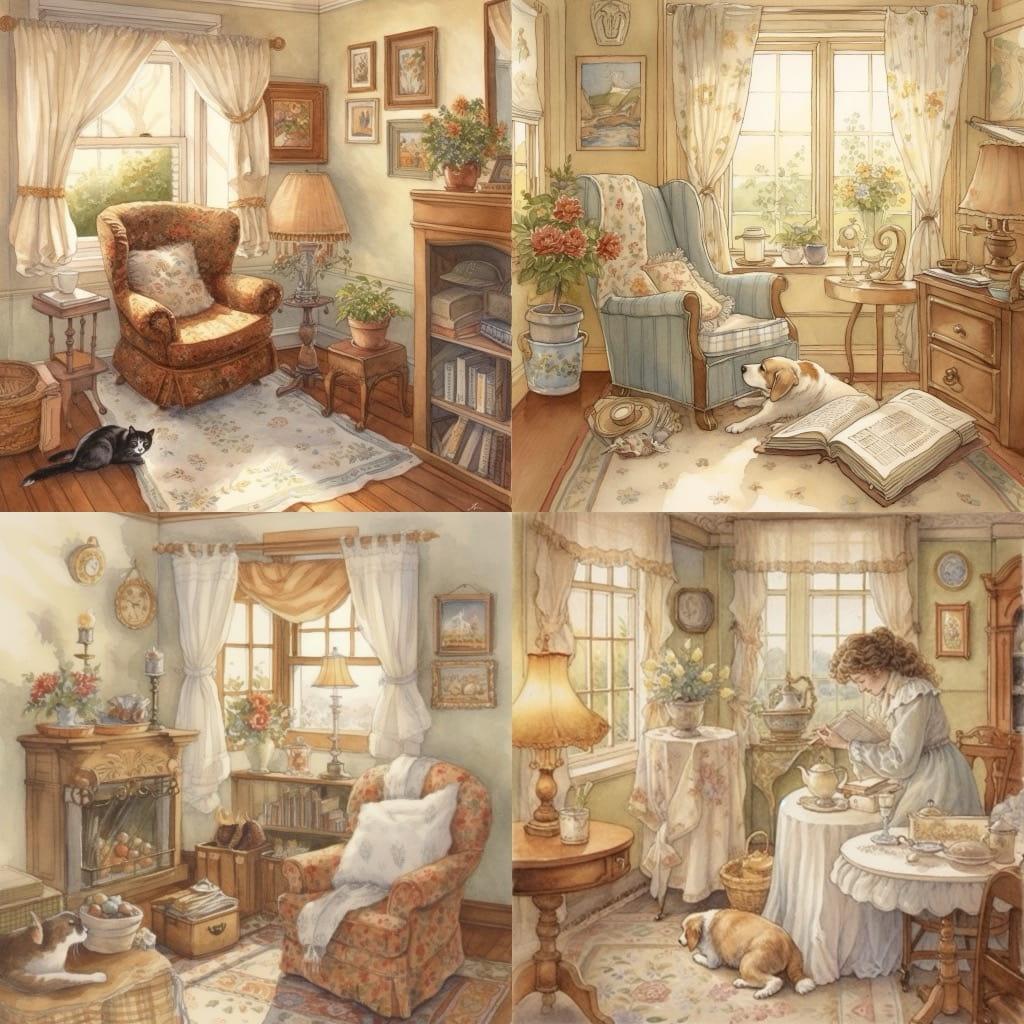 Trisha Romance style, Midjourney V5, render 1 of 4