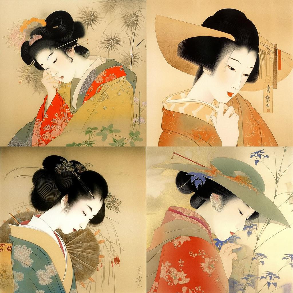 Uemura Shoen style, Midjourney V5, render 1 of 4