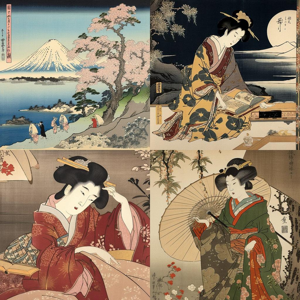 Ukiyo-e style, Midjourney V5, render 1 of 4