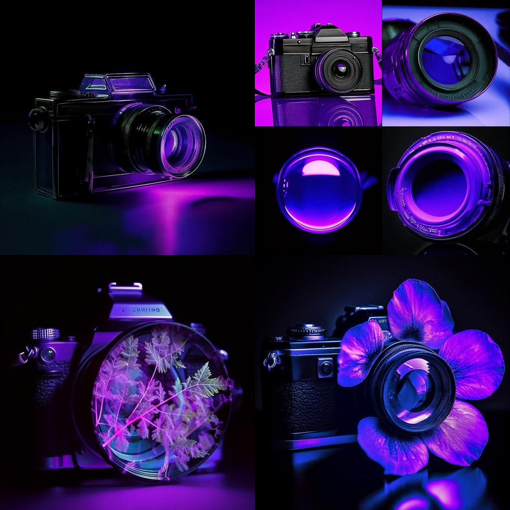 Ultraviolet photography style, Midjourney V5, render 1 of 4