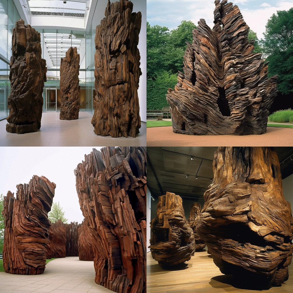 Ursula von Rydingsvard style, Midjourney V5, render 1 of 4
