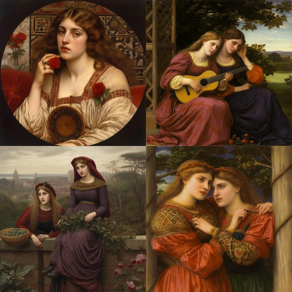 Valentine Cameron Prinsep style, Midjourney V5, render 1 of 4