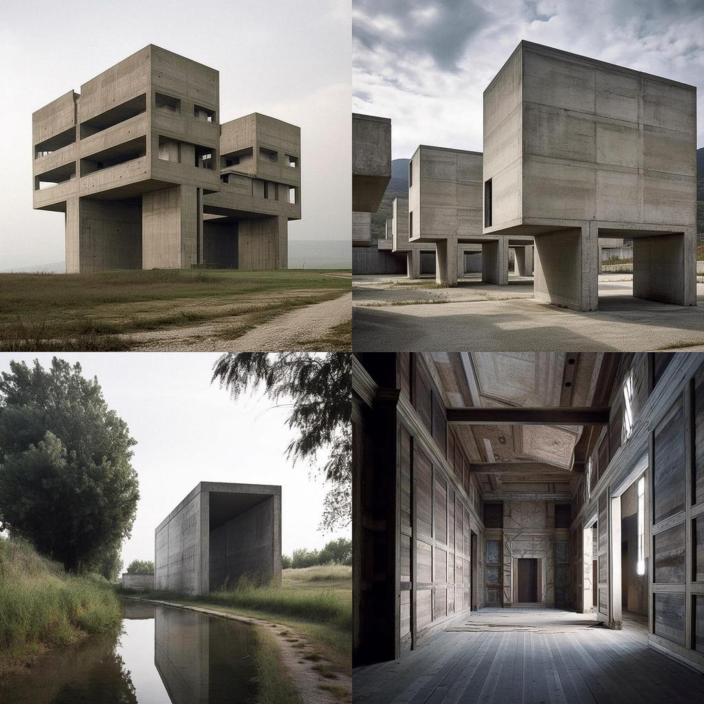 Valerio Olgiati style, Midjourney V5, render 1 of 4
