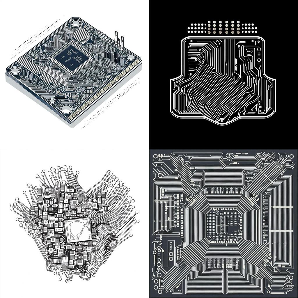 Vector chip line art style, Midjourney V5, render 1 of 4