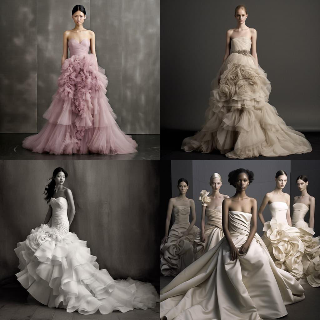 Vera Wang style, Midjourney V5, render 1 of 4