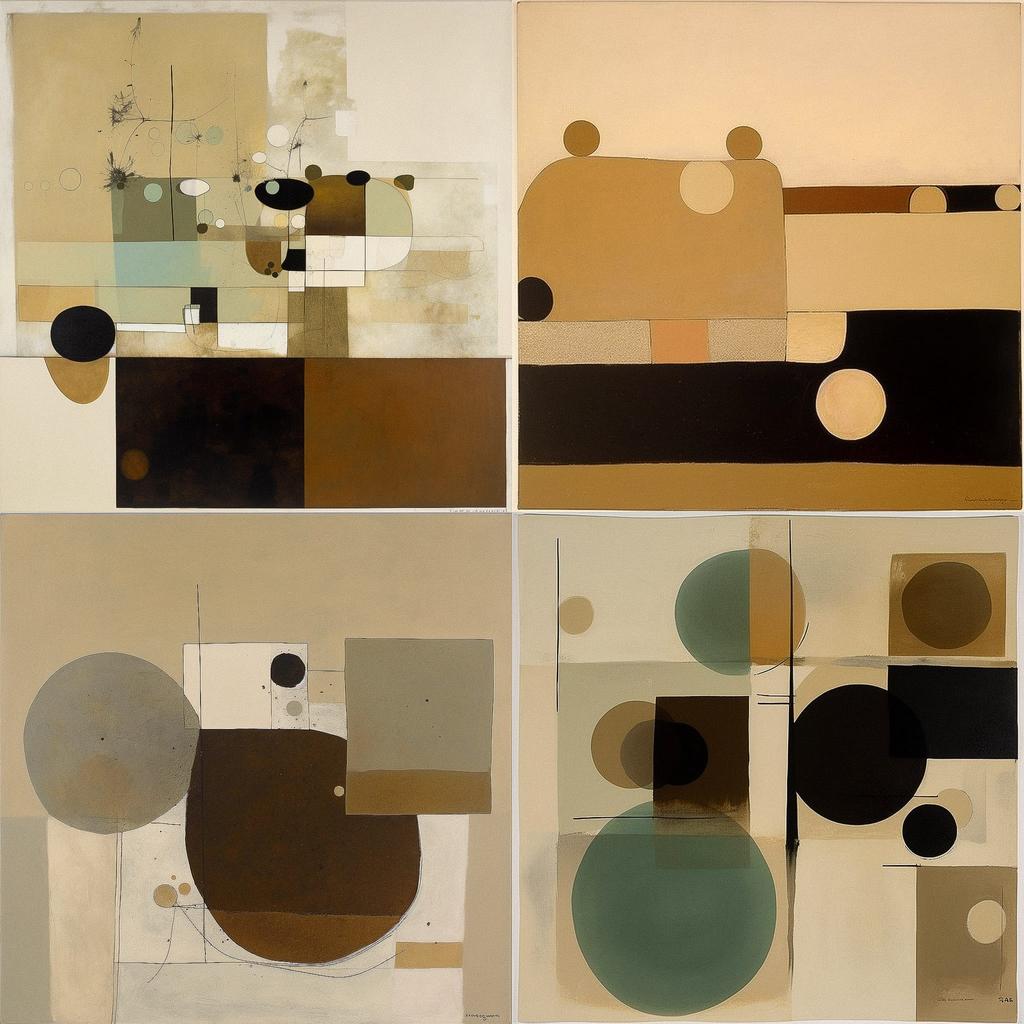 Victor Pasmore style, Midjourney V5, render 1 of 4