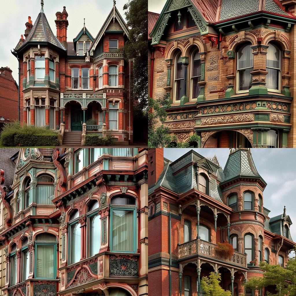 Victorian architecture style, Midjourney V5, render 1 of 4
