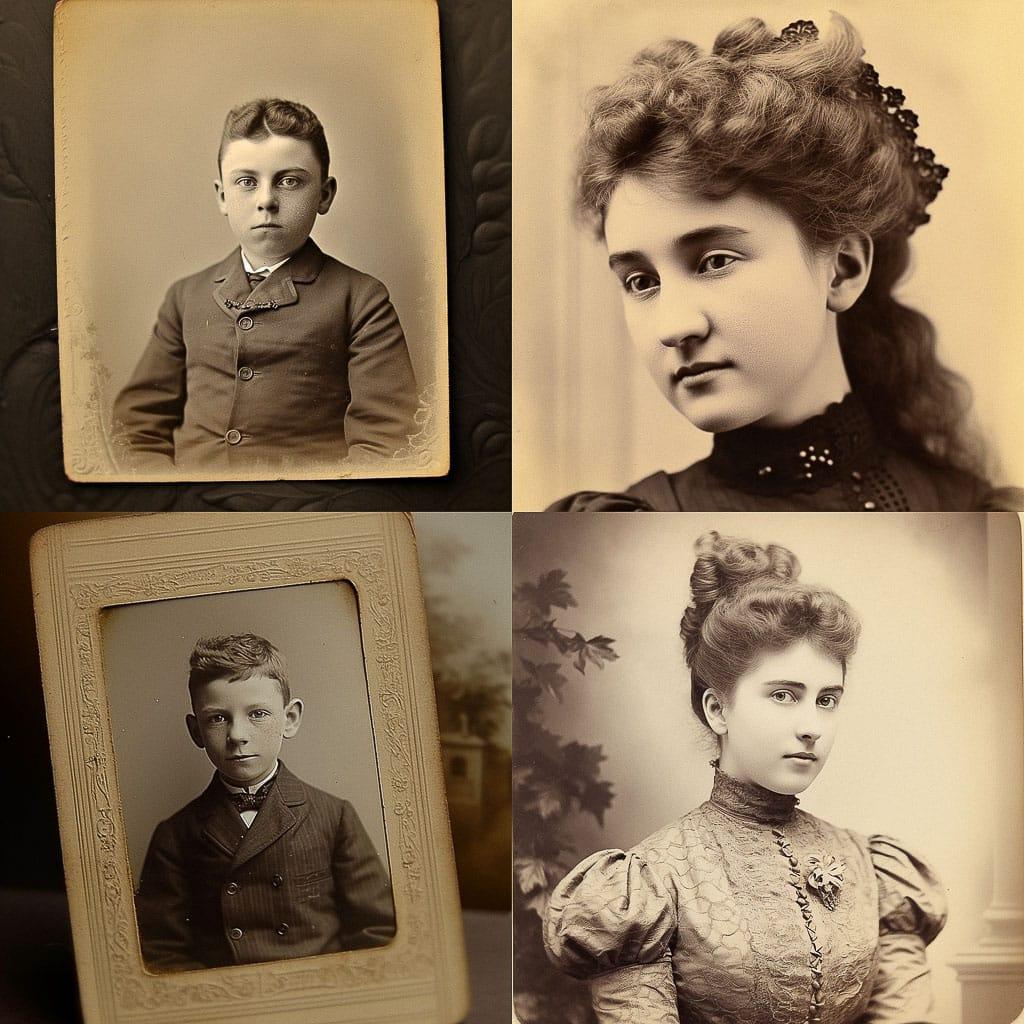 Victorian era cabinet card style, Midjourney V5, render 1 of 4
