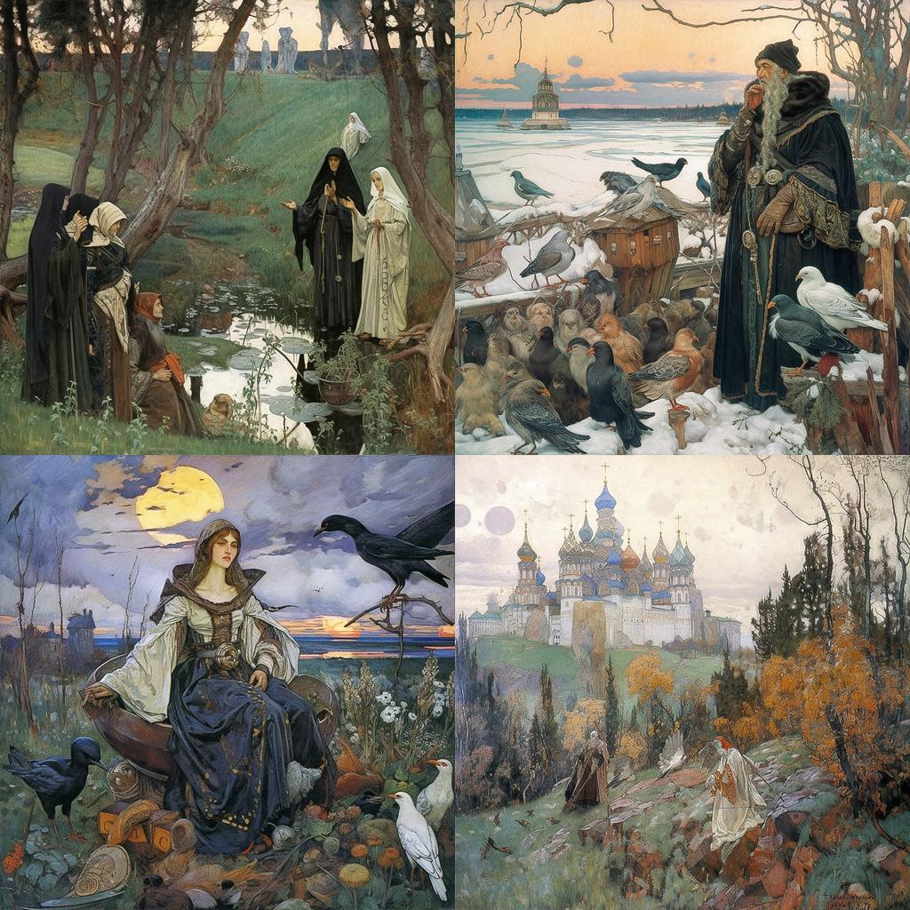 Viktor Vasnetsov style, Midjourney V5, render 1 of 4